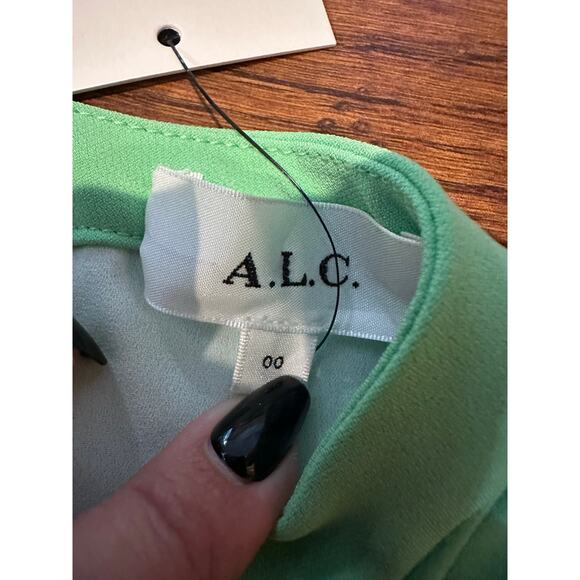 A.L.C. Women's Cady Jane Ruched Long Sleeve Mini Dress Mint Size 00 NWT Modern - Picture 5 of 11